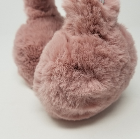 Blush Pink Faux Fur Crystal Embellished Earmuffs Earwarmers Rhinestone Headband - Picture 13 of 16